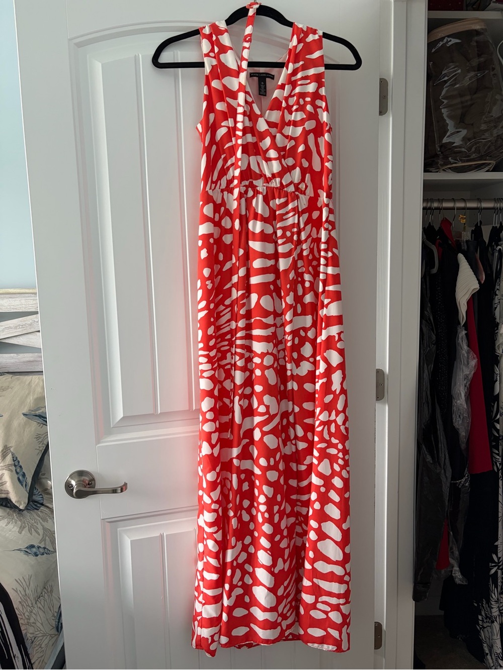 Chicos Black Label Beautiful  orange and White Maxi Dress